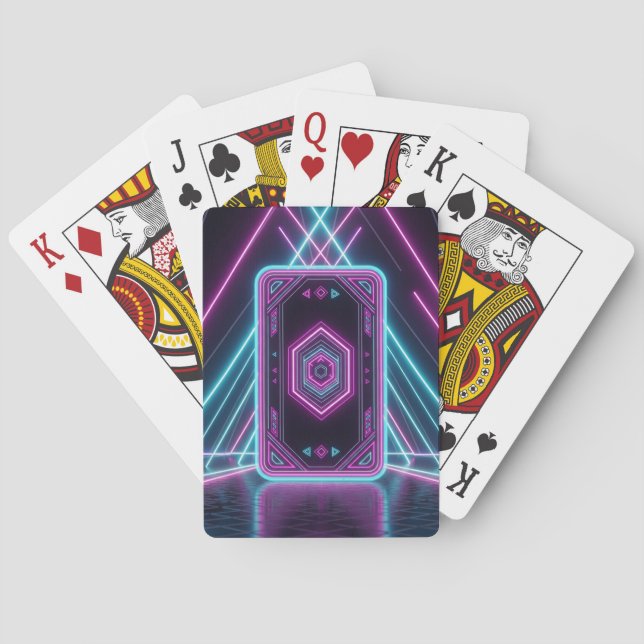 Baralho Placa de jogos futurística Neon (Verso)