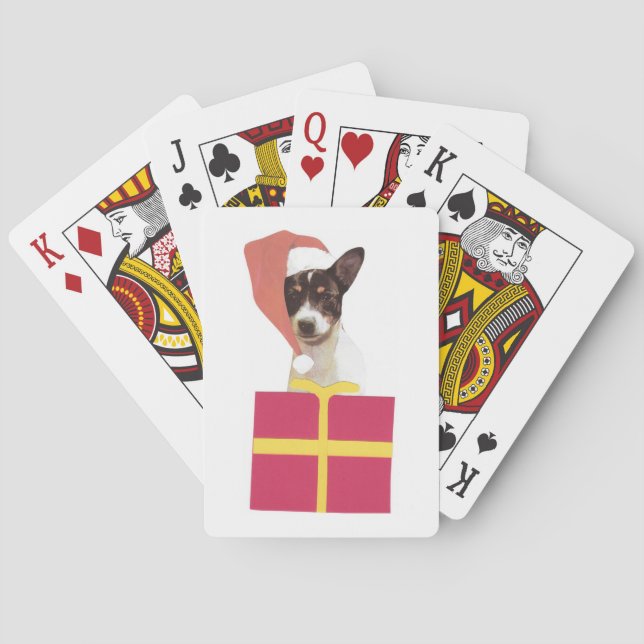 Baralho Placas de Brinquedo Fox Terrier Santa Hat (Verso)