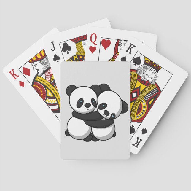 Baralho Placas de Jogada de Pandas Hugging (Verso)