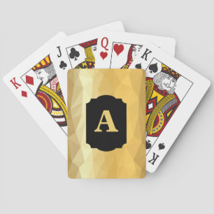 Baralho Placas de jogar design metálicas de ouro inicial 