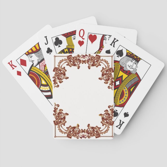 Baralho Placas de jogar espiral floral do ornamentado (Verso)