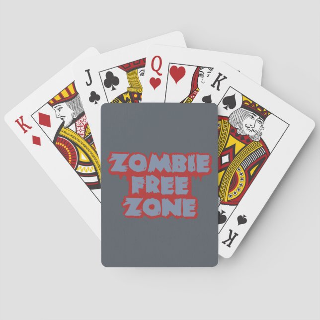 Baralho Placas de jogar personalizadas Zombie Free Zone (Verso)