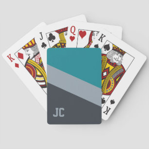 Baralho Placas de jogar tricolorido monograma personalizad