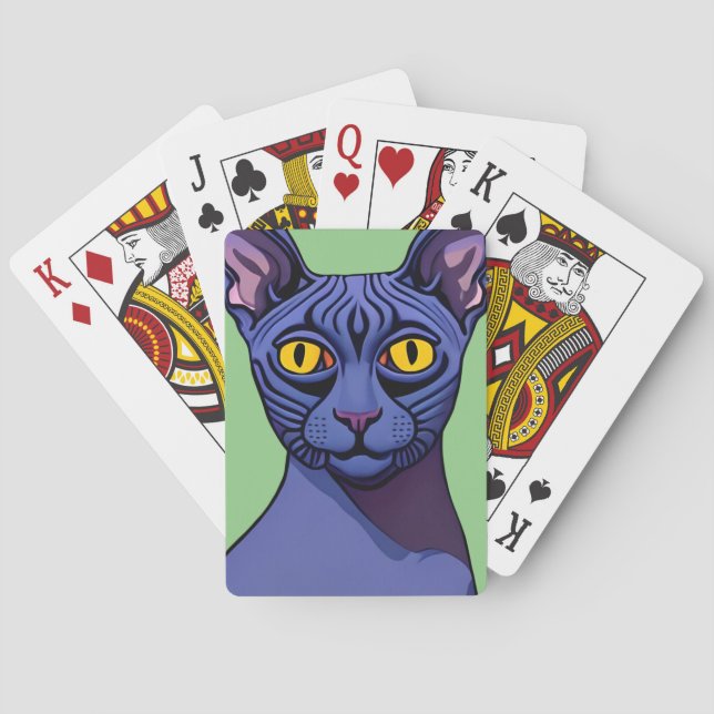 Baralho Placas de Reprodução de Gato Esphynx (Verso)