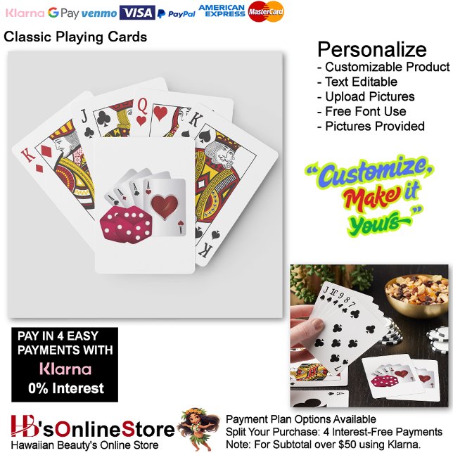 Baralho Placas de Reprodução de Portas com Quatro Aces e D (Four Aces & Red Dice Playing Cards.)