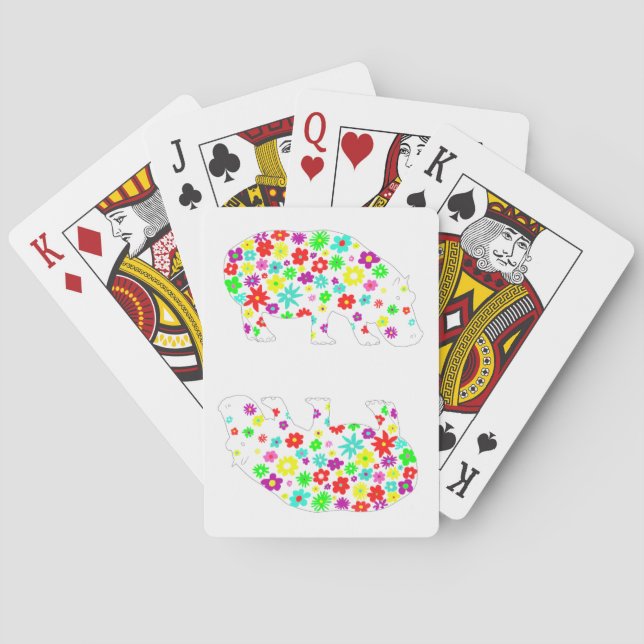 Baralho Placas de Reprodução do Hippo Floral (Verso)