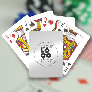 Baralho Placas para jogar logotipo de empresa de prata met