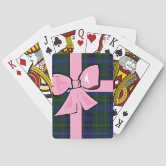 Baralho Plaid with pink bow gift wrap theme playing cards
