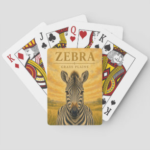 Baralho Planícies de Grama de Zebra Vida Selvagem