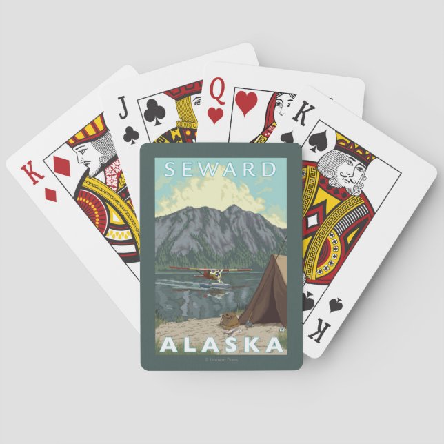 Baralho Plano de Bush & pesca - Seward, Alaska (Verso)