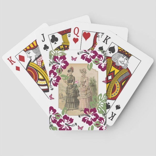 Baralho Play Card Deck Victorian Women Floral (Verso)