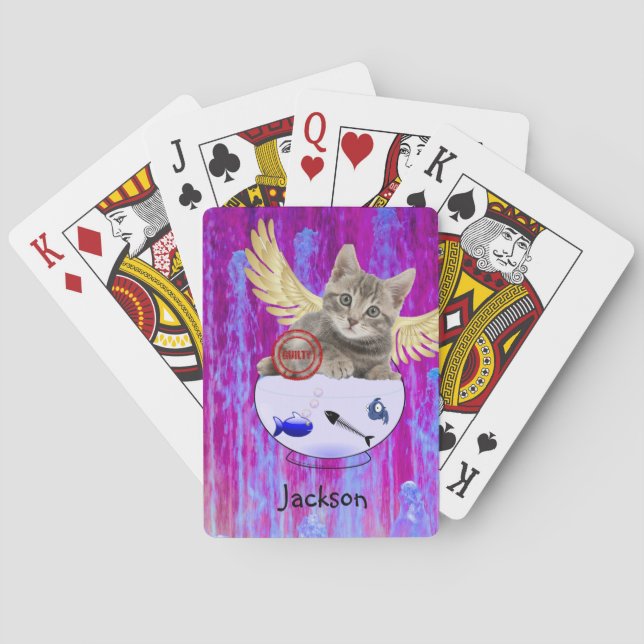 Baralho Playing Card Deck Kitten Fish Bones Guilherme (Verso)