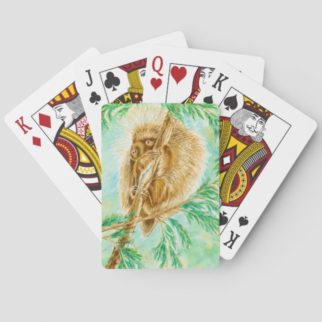 Baralho playing cards with a porcupine (Verso)