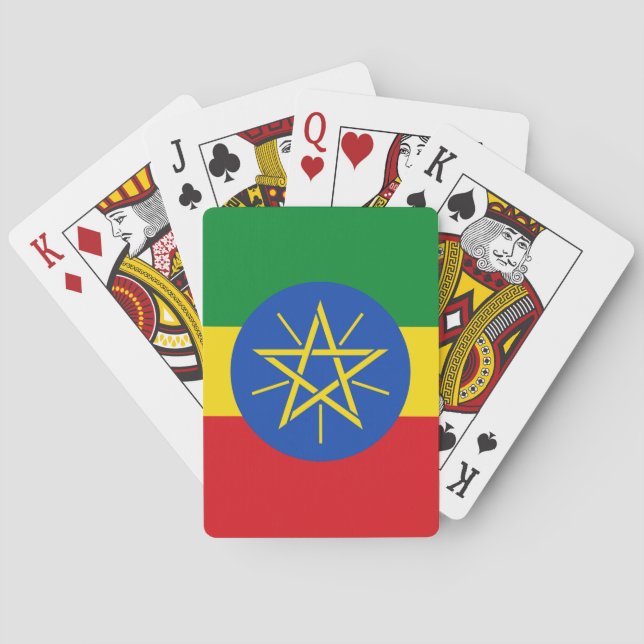 Baralho Playing Cards with flag of Ethiopia (Verso)