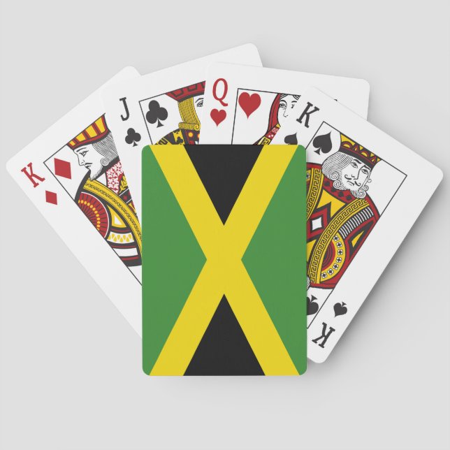 Baralho Playing Cards with flag of Jamaica (Verso)