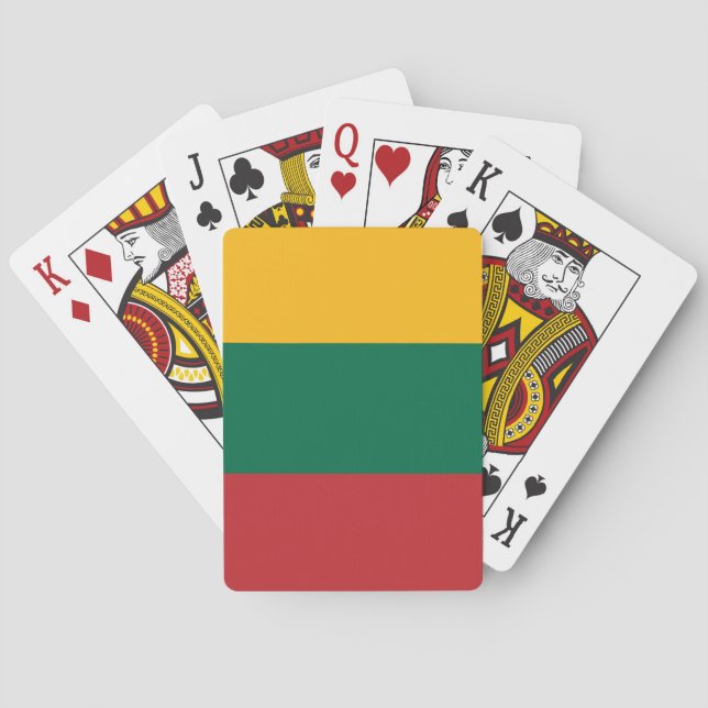 Baralho Playing Cards with flag of Lithuania (Verso)