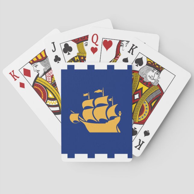 Baralho Playing Cards with flag of Quebec City (Verso)