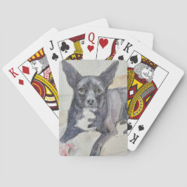 Baralho Playing Cards with Watercolor of Perceptive Dog