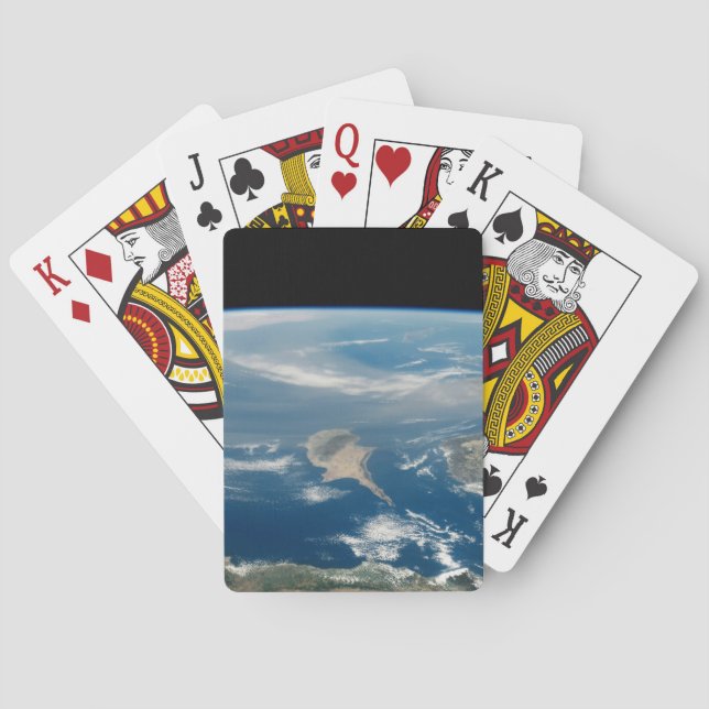 Baralho Poeira Sobre O Mar Mediterrâneo E A Ilha De Chipre (Verso)