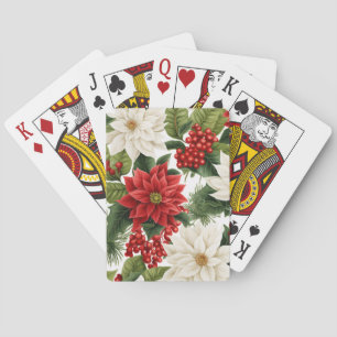 Baralho Poinsettia de Natal – Design Floral de Feriado