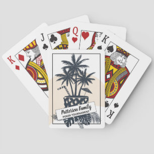 Baralho Poker da família de Bebidas Tropicais preto-e-bran
