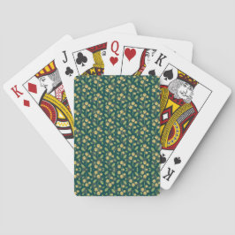 Baralho Poker de padrão botânico azul estilo retrô