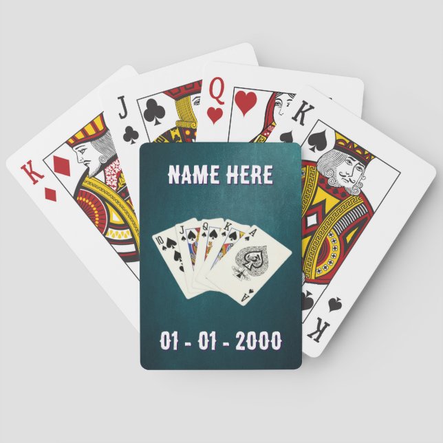 Baralho Poker Hand Birthday Playing cards (Verso)