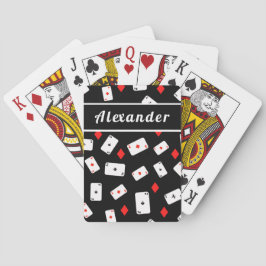 Baralho Poker Theme Jogando Cartões Diamante Seu Nome Negr