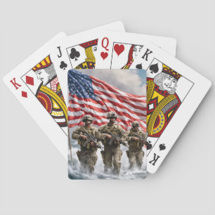 Baralho Poker Tocando Cartões Força Militar
