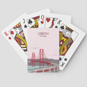 Baralho Ponte de Lisboa sobre o rio Tagus no estilo da saf