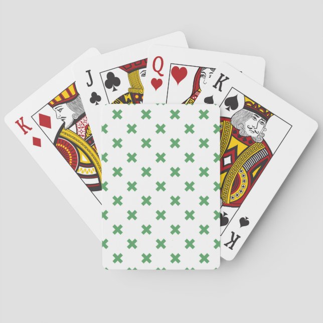 Baralho Pontos verdes cruzados em branco (Verso)