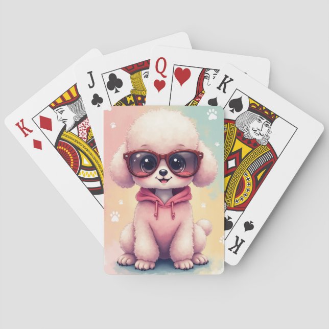 Baralho Poodle Kawaii Engraçado Cachorro (Verso)