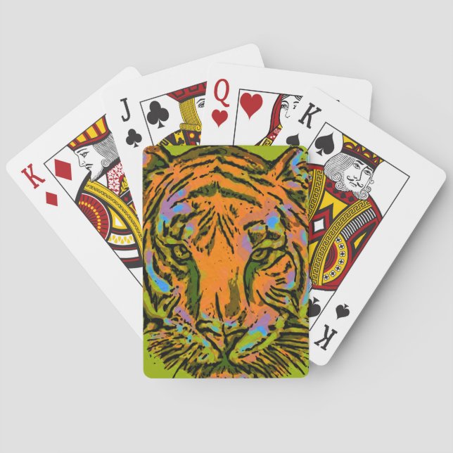 Baralho Pop Art TIGER HEAD + seu backgr. & ideias (Verso)