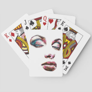 Baralho Pop Art Womans Face Makeup beauup Abstrato  