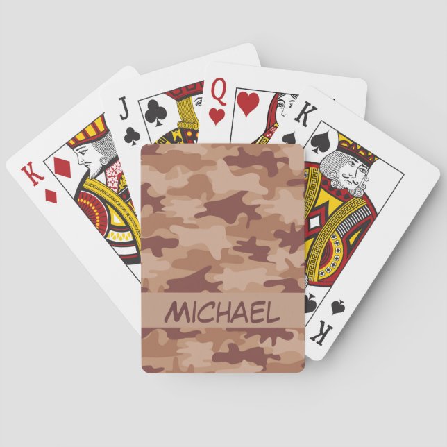 Baralho Póquer personalizado nome da camuflagem de Brown (Verso)