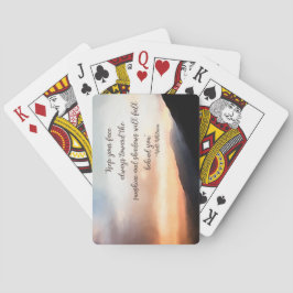 Baralho Por do sol sobre os cartões de jogo das montanhas