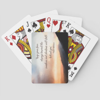 Baralho Por do sol sobre os cartões de jogo das montanhas