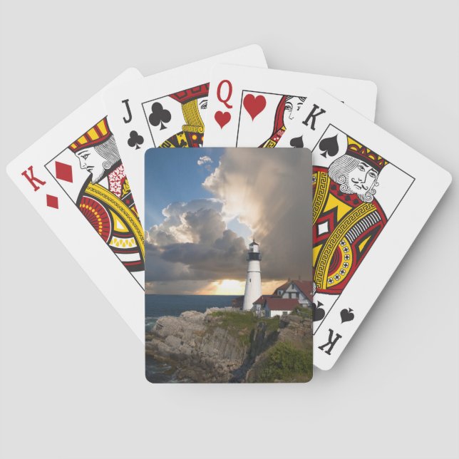 Baralho Portland Head Light, Maine Jogando Cartões (Verso)