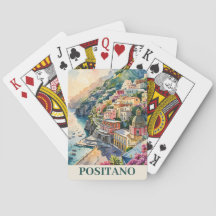 Positano Itália Costa Amalfi Paisagem Aquarela