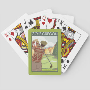 Baralho Poster das viagens vintage da cena de OregonGolf