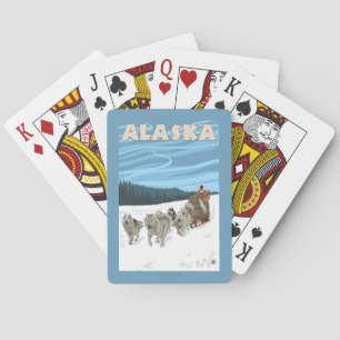 Baralho Poster das viagens vintage de AlaskaDogsledding