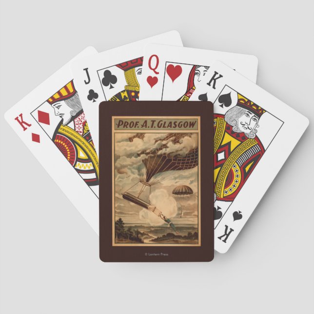 Baralho Poster do teatro do circo do balão de ar quente de (Verso)