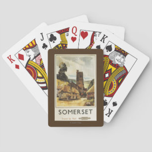 Baralho Poster Railway britânico da cena histórica da vila