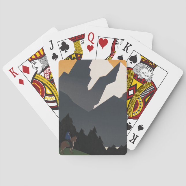 Baralho Poster vintage Promovendo Viagem para Montana. (Verso)
