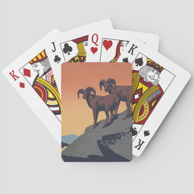 Baralho Poster vintage Promovendo Viagem Para Parques Naci (Verso)