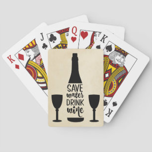 Baralho Poupe Água Bebida Vinho Preto Garrafa Dois Óculos