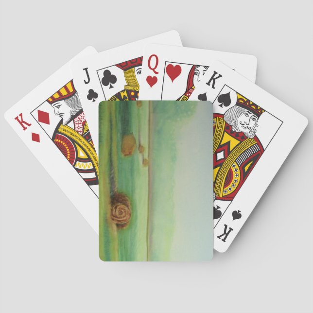 Baralho Prado de pasto de paisagem aquática (Verso)