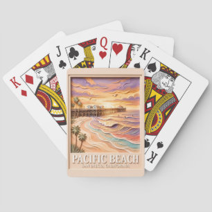 Baralho Praia do Pacífico em San Diego 3D Viagem de Surf