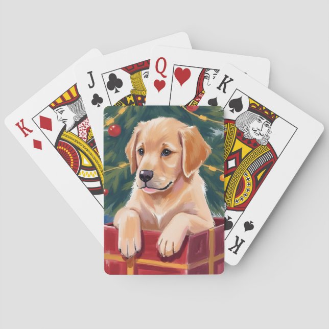 Baralho Presente de Cachorro Golden Retriever de Natal (Verso)