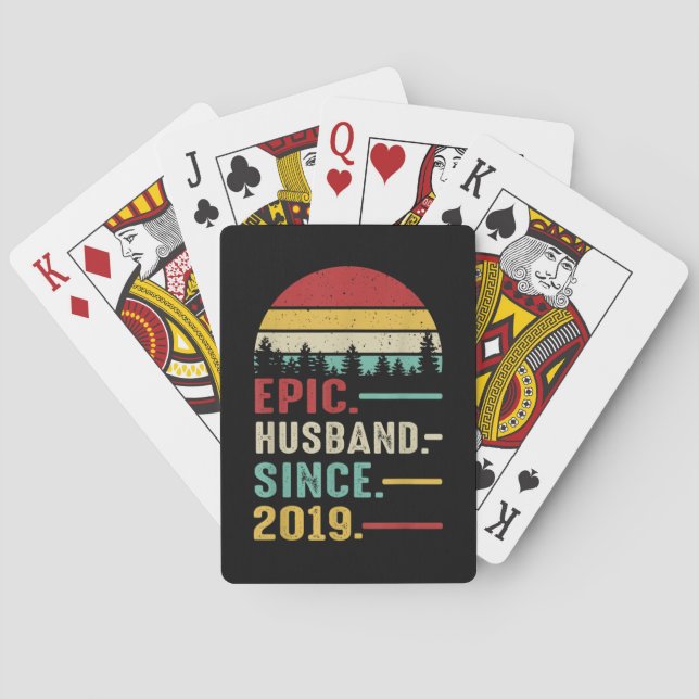 Baralho Presente de segundo de aniversário para ele marido (Verso)